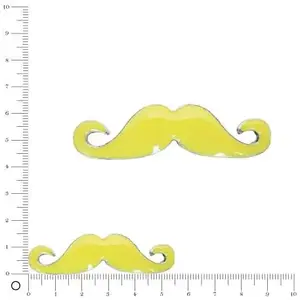 Perles et bijoux Pendentif - Grande Moustache L. 55 mm - JauneVendu parscrapmalin