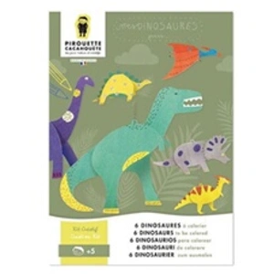 Pirouette Cacahouète - Kit Créatif - 6 Dinosaures À Colorier pas cher