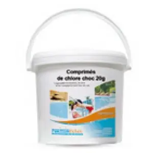 Chlore choc pastilles de 20g en seau de 5kg HYDRAPRO - Clarifiant pisc...Vendu parcdiscount
