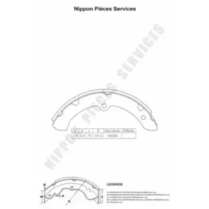 NIPPON PIECES SERVICES Mâchoires de frein X4 pour TOYOTA: Dyna (Ref: T350A42)