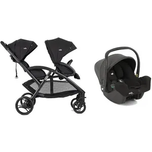 JOIE - Poussette DUO EVALITE double + I-SNUG 2 Shale pas cher