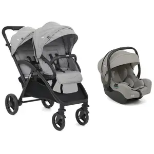 JOIE - Poussette DUO EVALITE double + I-gemm 3 Pebble