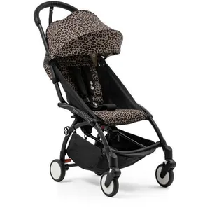 STOKKE - Poussette YOYO3 Pack 6+ Léopard / Cadre Noir pas cher