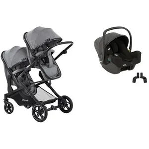 HAUCK - Poussette DUO double Atlantic Twin Grey + I-Snug 2 Shale