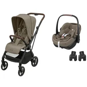 MAXI COSI - Poussette DUO Leona 2 + Pebble 360 Pro 2 TWILLIC TRUFFLE pas cher