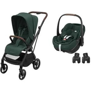 MAXI COSI - Poussette DUO Leona 2 + Pebble 360 Pro 2 TWILLIC GREEN