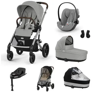 CYBEX - Poussette TRIO Balios S Lux + Nacelle Cot S Lux + Siège auto Cloud G Plus SET XL Stone Grey