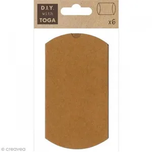 Toga Boîte cadeau à décorer 6 x 8 cm - kraft - 6 pcs pas cher