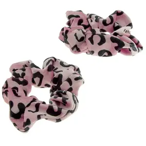 Chouchou léopard en velour x 2 roseVendu parla-boutique-du-coiffeur