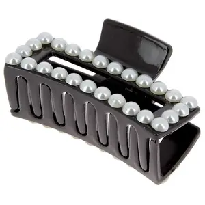 Pince Croco Rectangle à Perles noirVendu parla-boutique-du-coiffeur
