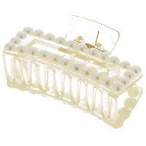 Pince Croco Rectangle à Perles transparentVendu parla-boutique-du-coiffeur