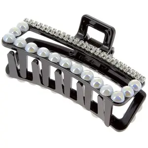 Pince Croco Strass et Perles La Boutique du Coiffeur rectangle pas cher