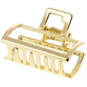 Petite Pince Croco Métallique rectangle doréeVendu parla-boutique-du-coiffeur