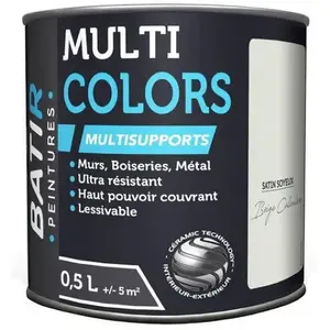 BATIR PEINTURES Peinture Multicolor Satinée Soyeux 0.5 L Beige Calcaire pas cher