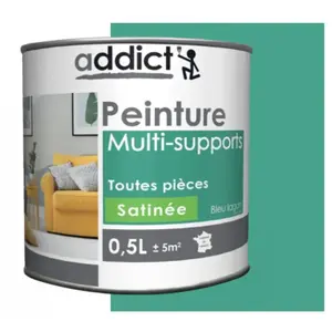 Peinture acrylique multi supports, bleu lagon satin, 0,5 litre pas cher