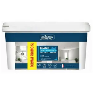 Comparateur de prix : Peinture mur et plafond mat 5L - Les 3 Blancs - Blanc - Intérieur