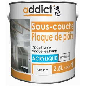 Peinture sous-couche Addict - Boîte 2,5l - Blanc - Intérieur - Mat - MurVendu parcdiscount