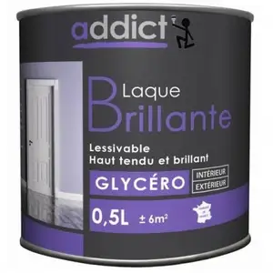 Addict - Peinture Laque glycéro brillant 0.5 litre blancVendu parcdiscount