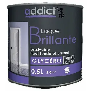 Addict - Peinture Laque glycéro brillant 0.5 litre gris mineralVendu parcdiscount