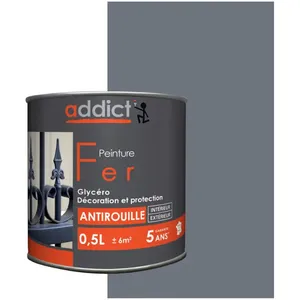 Peinture - Addict - Fer Addict - 0,5 l - Gris anthracite - AcryliqueVendu parcdiscount
