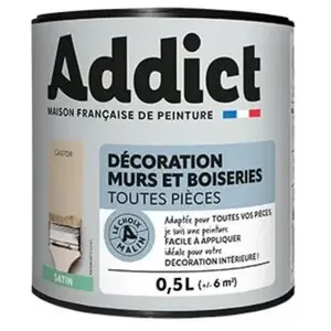 Addict - Peinture acrylique murs et boiseries Castor satin 0.5L. pas cher