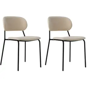 CAMIF Lot de 2 chaises tissu et bois pieds métal Sofia Bois / Métal / Tissus pas cher
