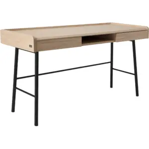 Bureau décor bois pieds métal 2 tiroirs Mila CAMIF  Bois / Métal