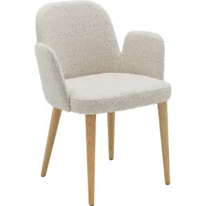 CAMIF Chaise avec accoudoirs pieds frêne Maxine Bois / Tissus pas cher