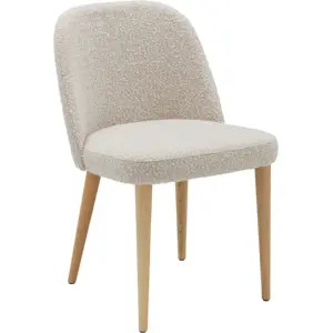 CAMIF Chaise bouclette pieds bois Maxine Bois / Tissus pas cher