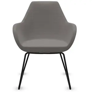 PROFIM Fauteuil entièrement capitonné pieds luge Fan 10V Métal / Tissus