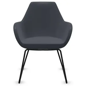Fauteuil entièrement capitonné pieds luge Fan 10V PROFIM  Métal / Tissus pas cher