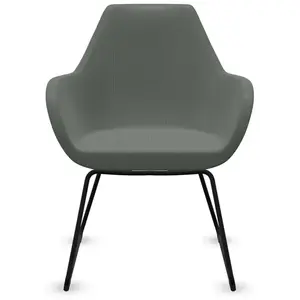 Fauteuil entièrement capitonné pieds luge Fan 10V PROFIM  Métal / Tissus