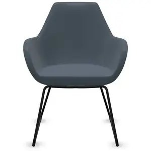 Fauteuil entièrement capitonné pieds luge Fan 10V PROFIM  Métal / Tissus
