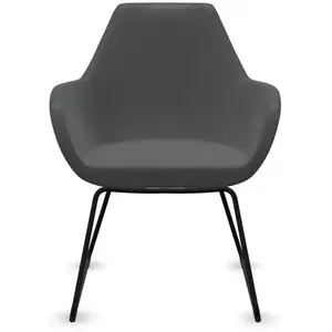 Fauteuil entièrement capitonné pieds luge Fan 10V PROFIM Métal / Tissus pas cher