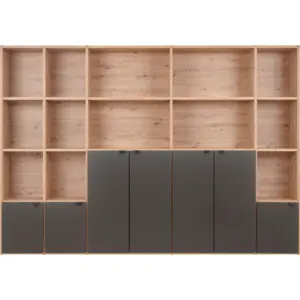 Bibliothèque 7 portes grande version Marlone CAMIF Bois pas cher