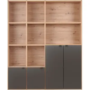 Bibliothèque 4 portes moyenne version Marlone CAMIF Bois pas cher