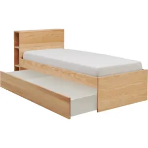 Lit rangement bois massif Sebastian Camif pas cher