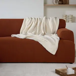 Plaid sherpa gaze de coton bio Pablo CAMIF 130 x 150 cm Coton BioVendu parnature-et-decouvertes