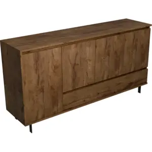 Camif Buffet 4 portes 1 tiroir décor bois Gustavo  Bois / Métal