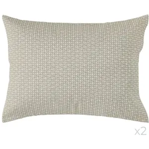CAMIF Lot de 2 taies d'oreiller coton lin Néo Classique 50 x 70 cm Coton/Lin