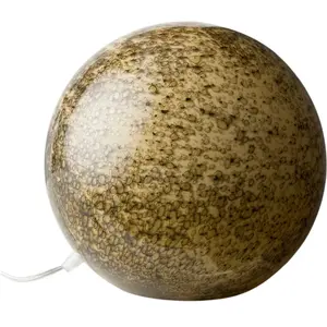 CAMIF Lampe à poser en verre ronde beige et brun volcanique Constantine Verre pas cher