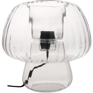 CAMIF Lampe à poser en verre translucide champignon Caleb Verre pas cher