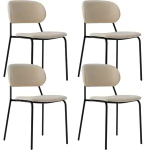 CAMIF Lot de 4 chaises tissu et bois pieds métal Sofia Bois / Métal / Tissus pas cher