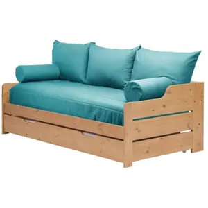 Ensemble housse et coussins pour lit gigogne recyclé Heva CAMIF  pas cher