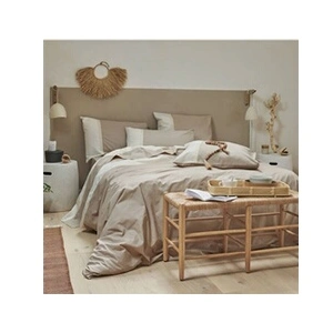 Comparateur de prix : Camif Drap plat en coton bio beige 240 x 300 cm