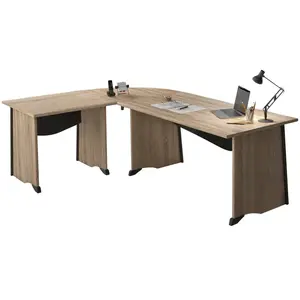 CAMIF Bureau complet Gregory retour 120 cm Largeur 160 cm Bois pas cher
