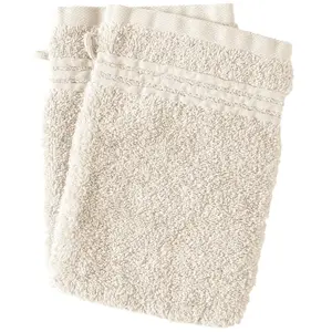 Lot de 2 gants de toilette coton bio Lena CAMIF  Coton Bio pas cher
