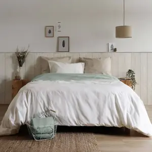 Comparateur de prix : Drap plat coton lin Valentine CAMIF 240 x 300 cm Coton/Lin