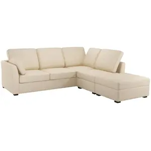CAMIF Canapé d'angle réversible tissu coton déhoussable Marbella pas cher