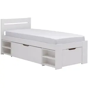 Camif Lit enfant et ses 3 tiroirs en bois blanc pas cher